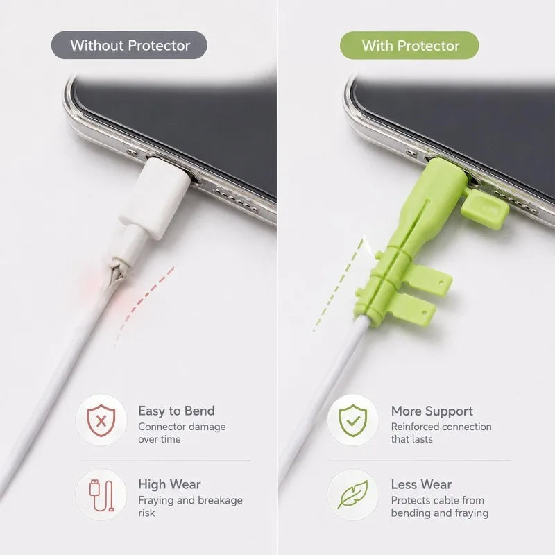10Pcs Cable Protector Soft Silicone Anti Break Wire Organizer Winder Saver Data Line Protective Covers for iOS Micro USB Type C