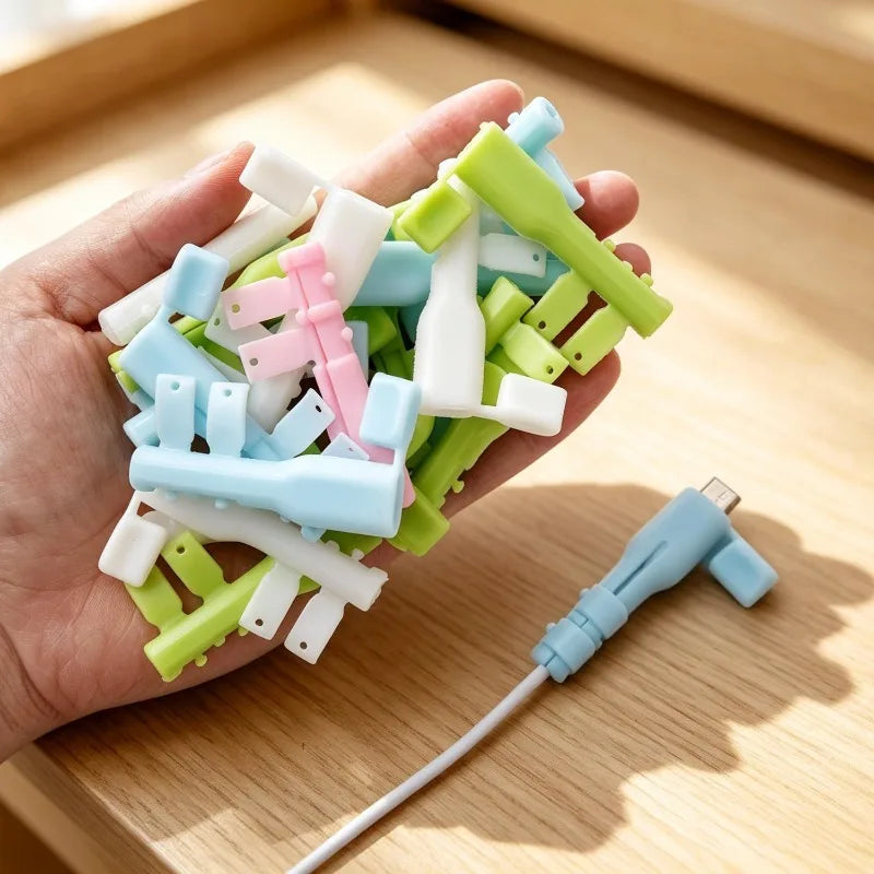 10Pcs Cable Protector Soft Silicone Anti Break Wire Organizer Winder Saver Data Line Protective Covers for iOS Micro USB Type C