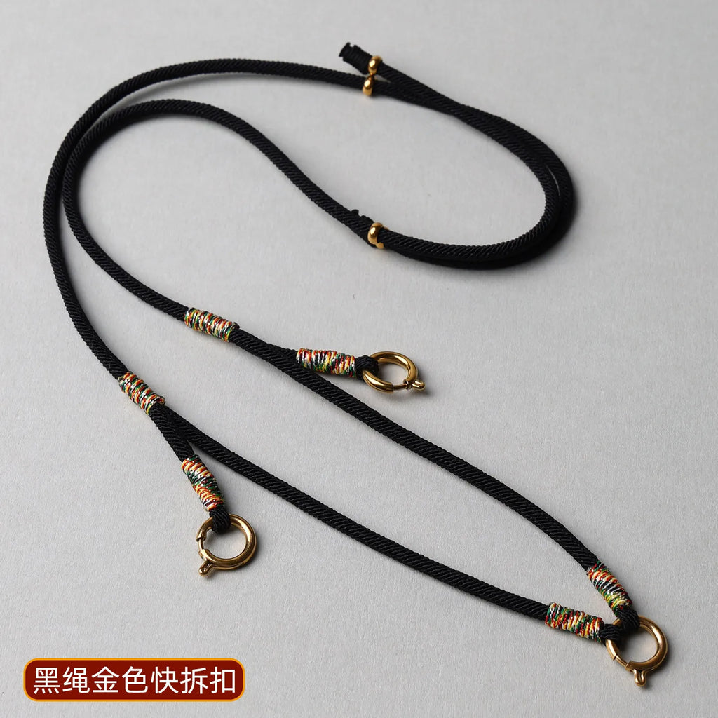 Adjustable round Rope Buddha Pendant Necklace Handmade Tibetan Style Multi-Hang Easy Remove Replacement for Elderly Couples F...