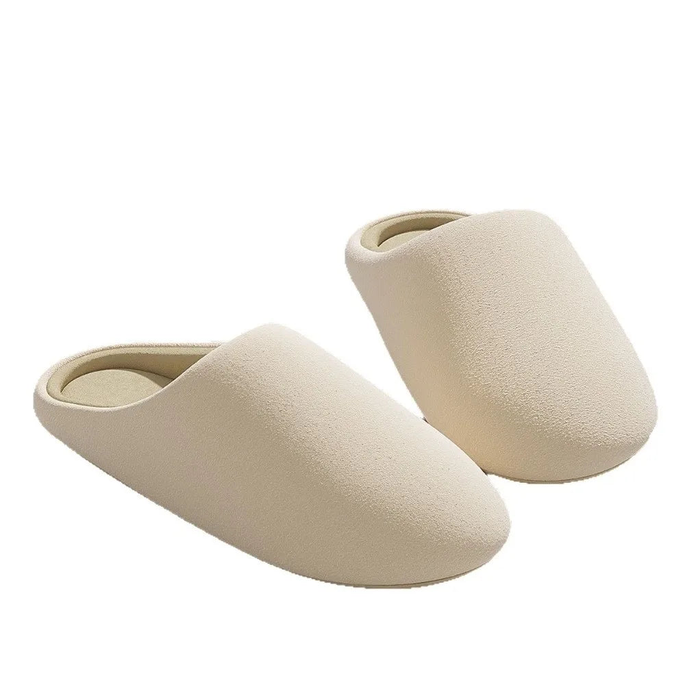 Thin Velvet Solid Color Slippers Mute Soft Bottom Winter Floor Slippers Unisex Non-Slip House Floor Slipper Autumn and Winter