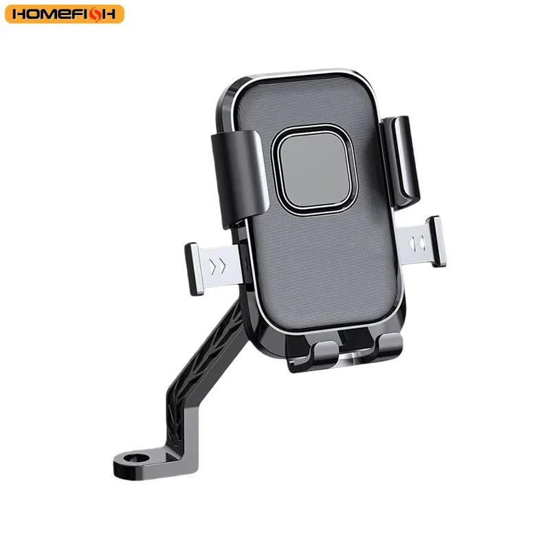 A Rotatable Navigation Stand for Motorcycles, Bicycles and Mobile Phones, Shockproof Riding, Rearview Mirror Version