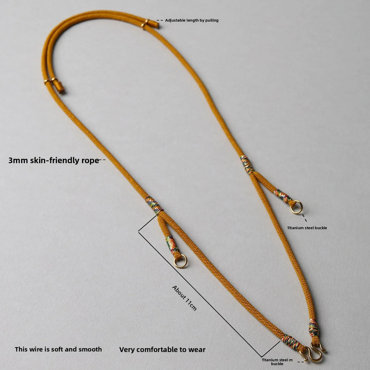 Adjustable round Rope Buddha Pendant Necklace Handmade Tibetan Style Multi-Hang Easy Remove Replacement for Elderly Couples F...
